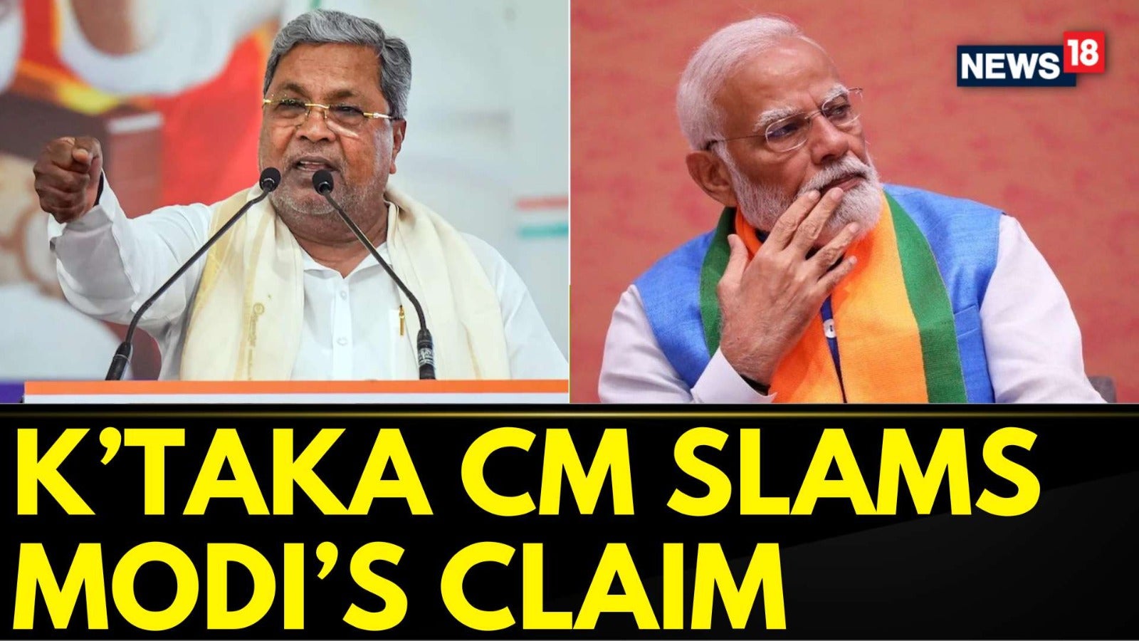 Watch CM Siddaramaiah Slams Prime Minister Modi's Claim Over ...