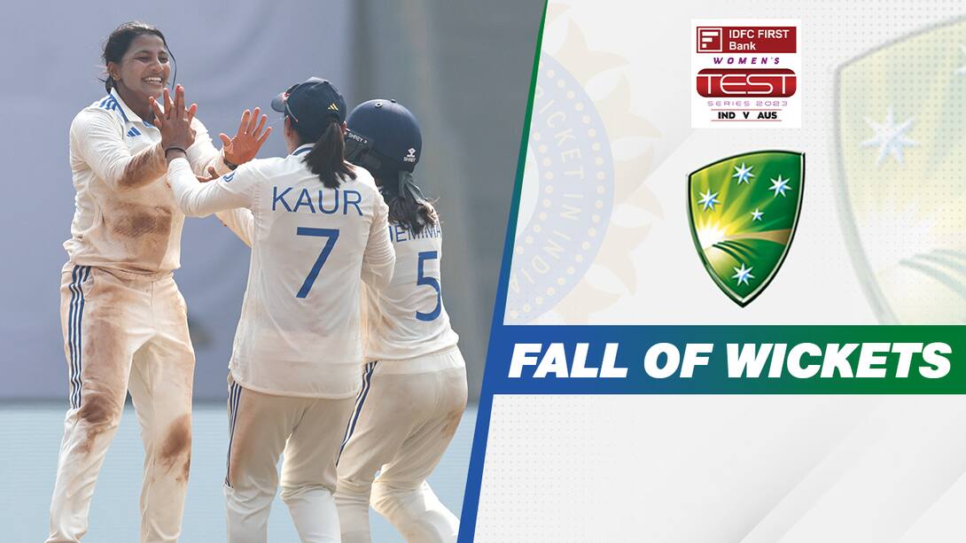 India Women vs Australia Women, Only Test - 2nd Innings - Australia Women Wickets
