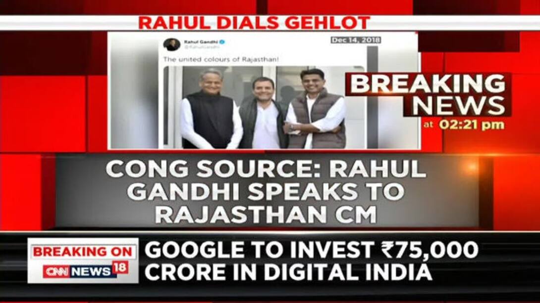 Watch Rahul Gandhi Dials Rajasthan CM Ashok Gehlot Over Ongoing ...