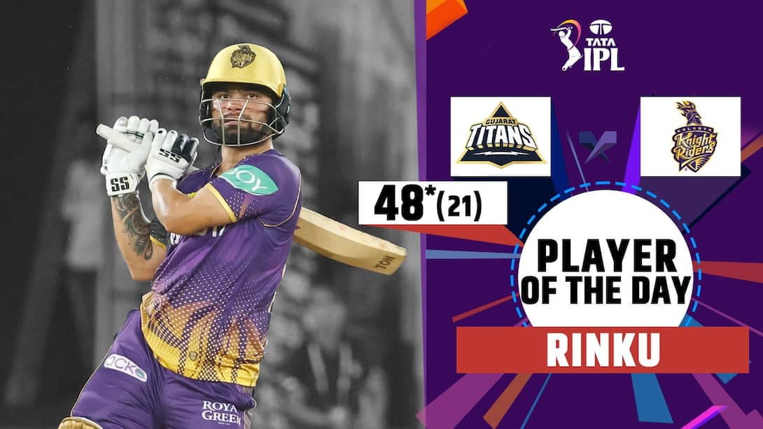 Player Of The Day - Rinku's 48* vs GT