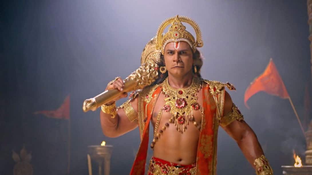 Hanuman confronts Lakshmana