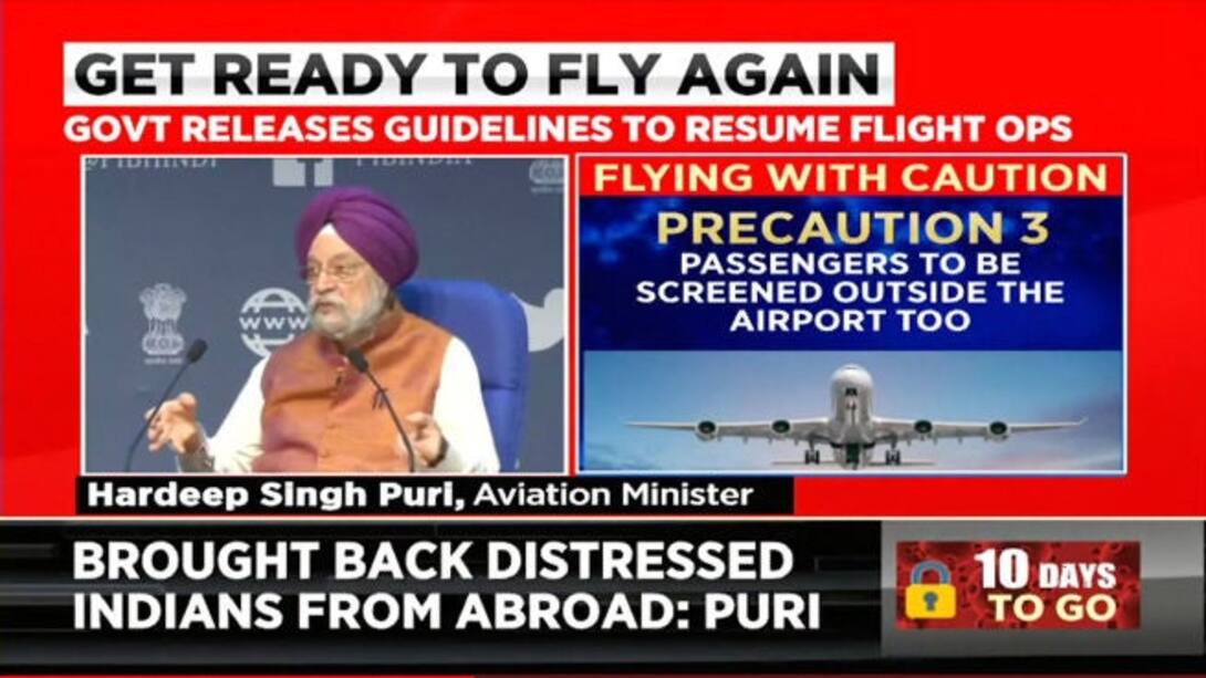 Civil Aviation Minister Hardeep Singh Puri releases formal SOPs for the resumption of flight services