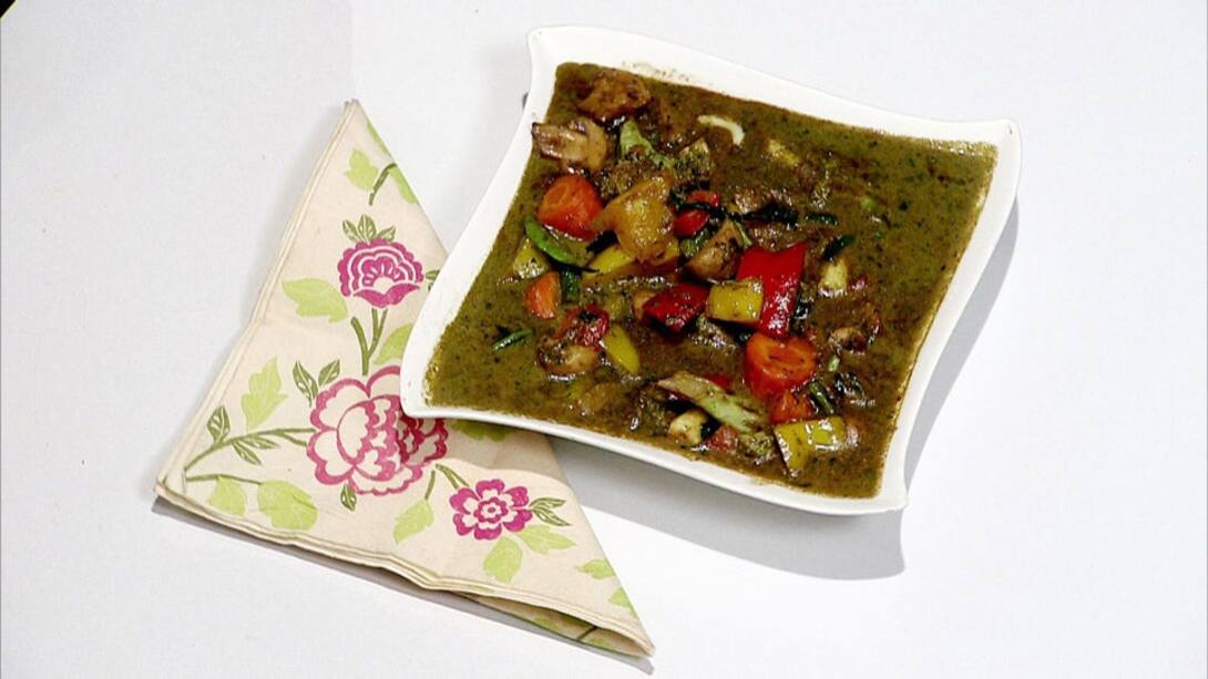 'Thai Green Curry' and 'Pindi Chole Tikki'