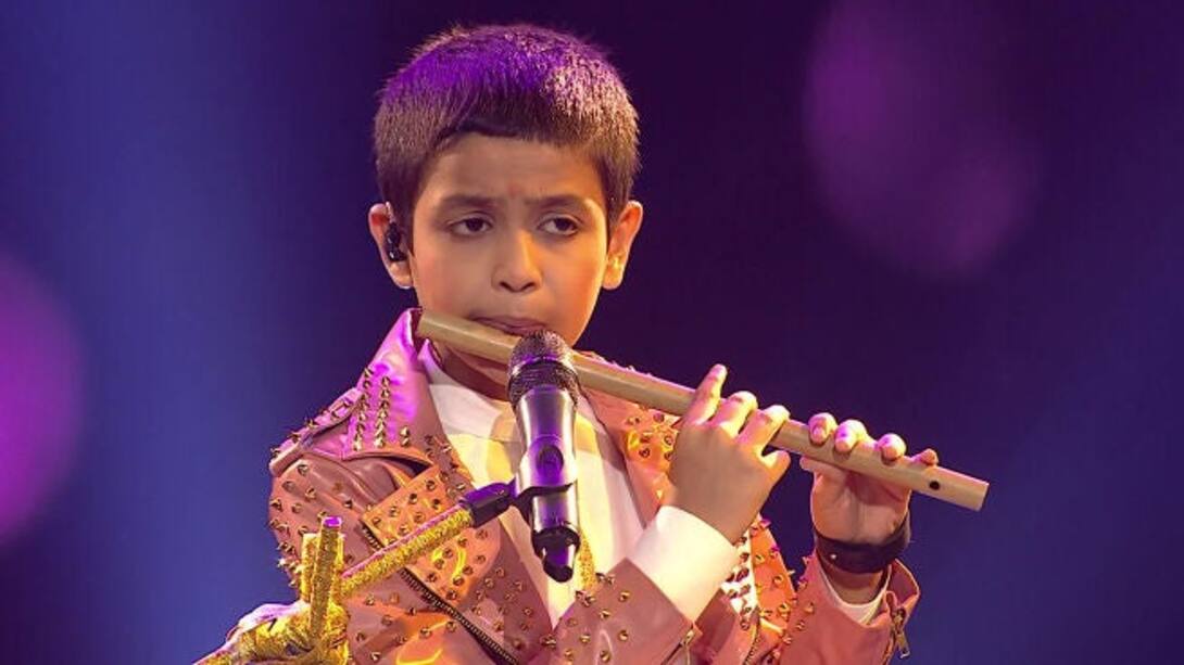 Anirban shows off his flute skills