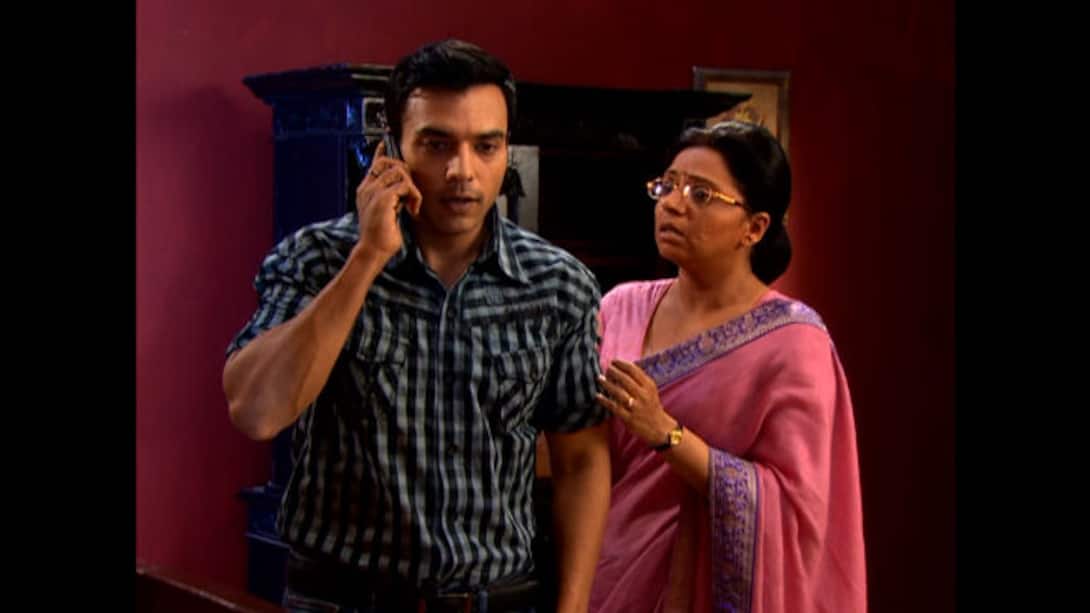 Surbhi talks to someone on phone