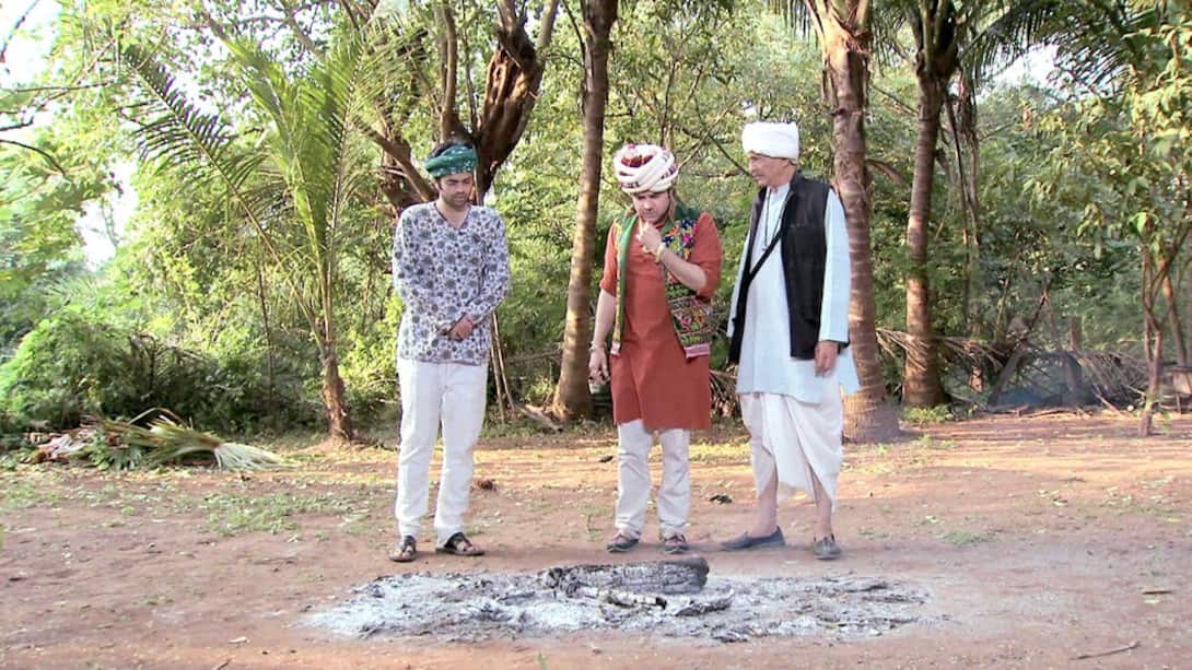 Sarpanch finds the ashes of a burnt body