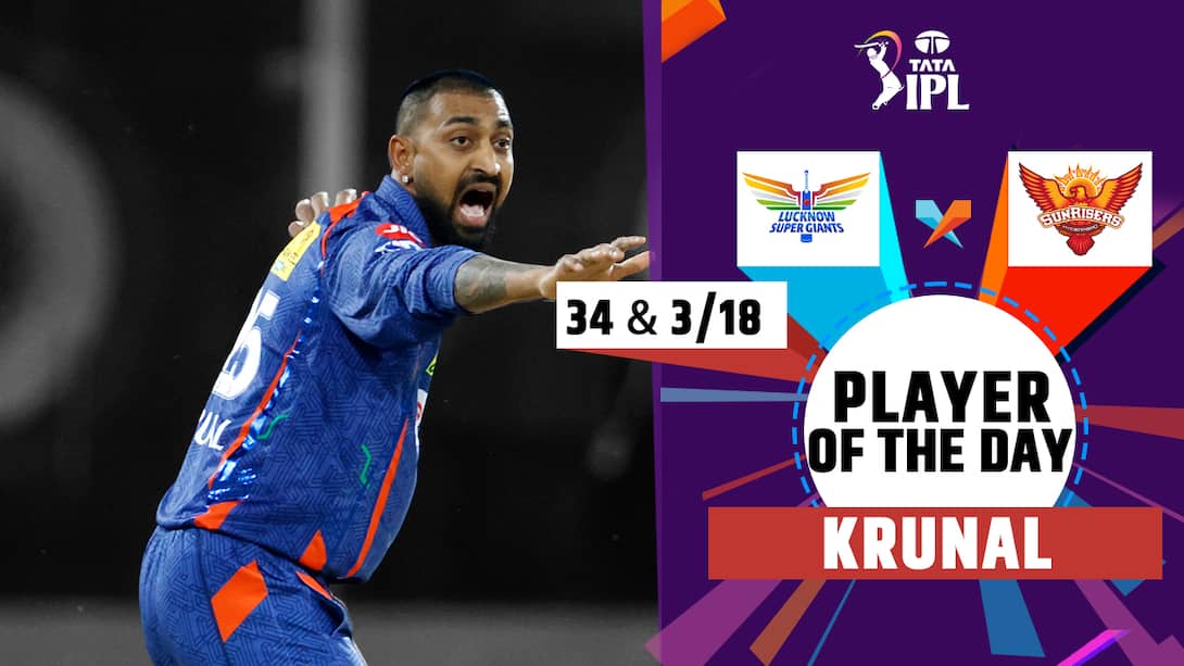 Player Of The Day - Krunal's 34, 3-18 vs SRH