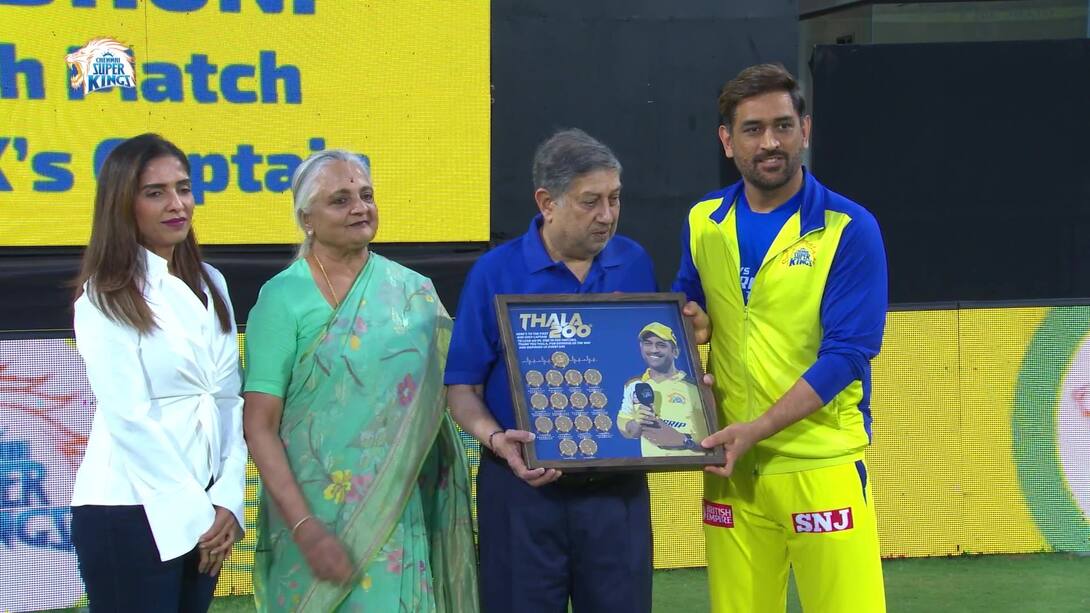 MSD Felicitated On 200th Game as CSK Captain