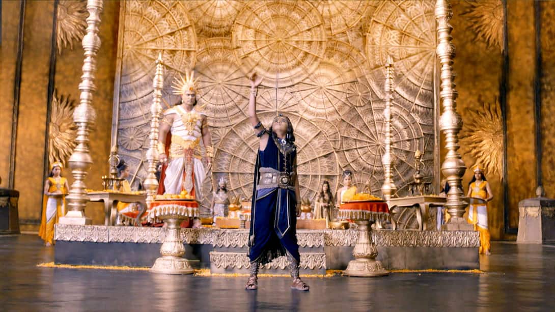 Shani beams his Vakradrishti towards Sangya