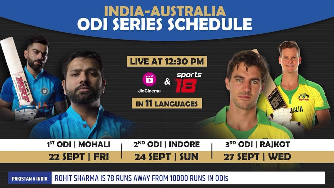 Watch India Take On Australia In 3Match ODI Series Video Online(HD) On