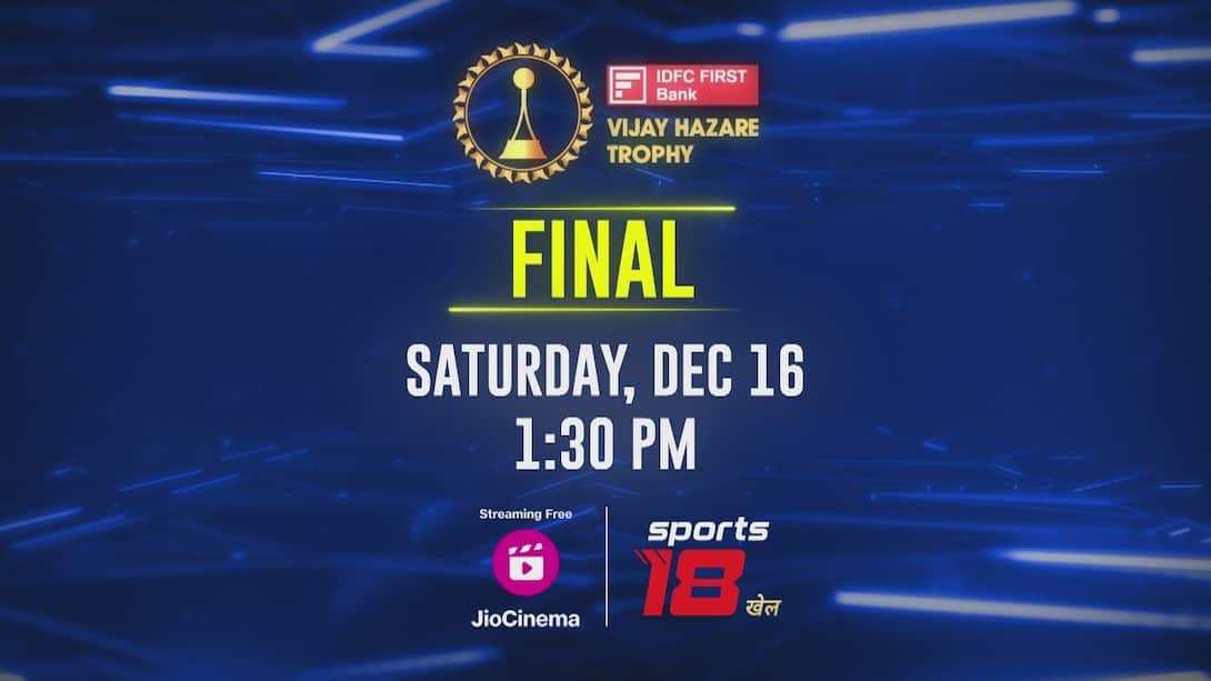 Watch VIJAY HAZARE TROPHY 2023 Video Online(HD) On JioCinema