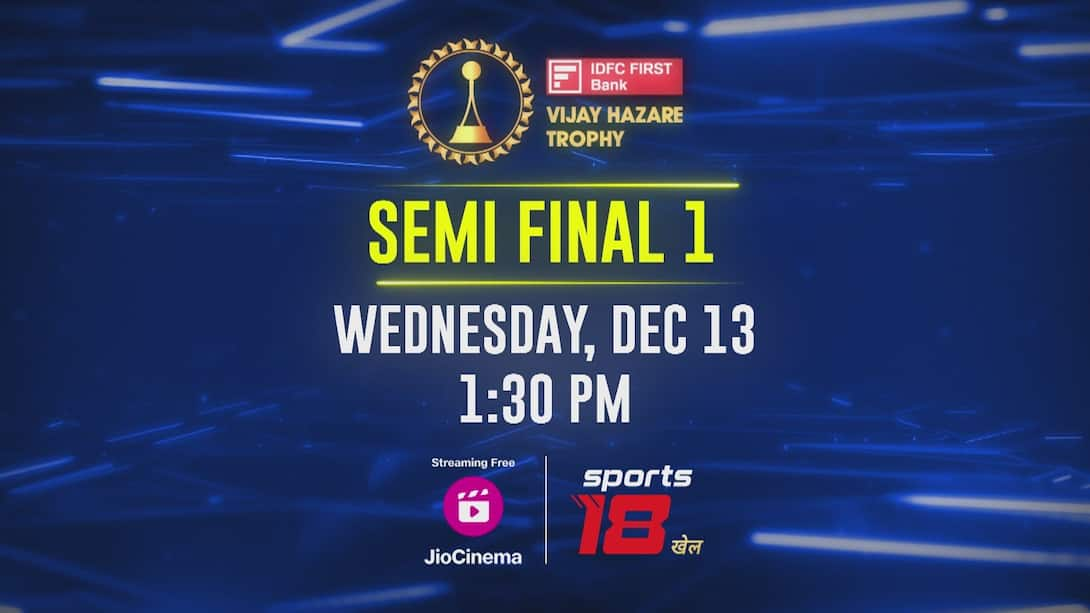 Watch VIJAY HAZARE TROPHY 2023 Video Online(HD) On JioCinema