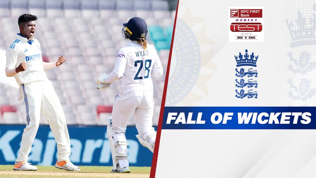 India Women vs England Women, Only Test - 2nd Innings - England Women Wickets