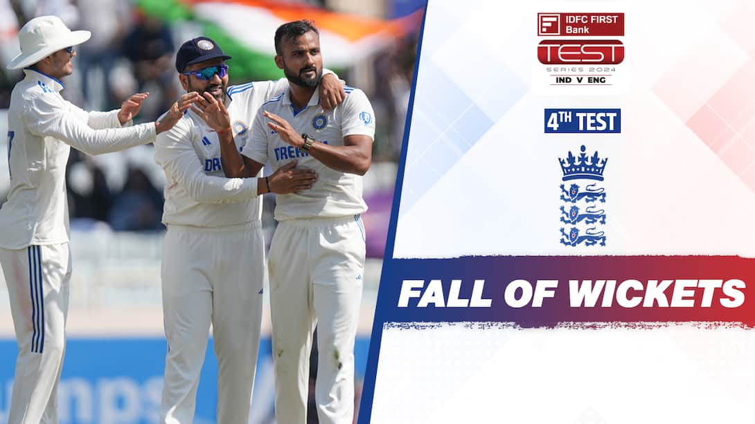 India vs England - 4th Test - 1st Innings - England Wickets