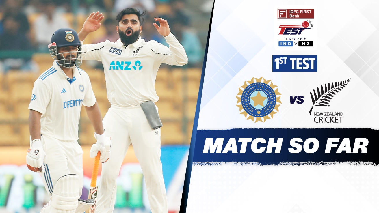 Watch IND vs NZ Test series 2024 1st Test Match So Far, highlights only