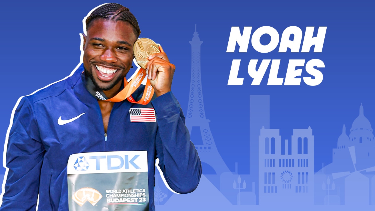 Noah Lyles American Athlete competing in the Olympics Men's Sprinting