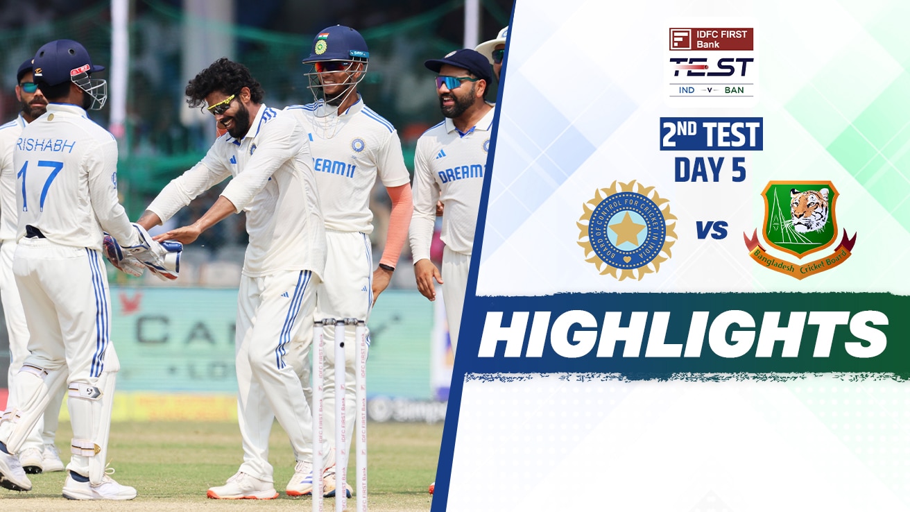 Watch highlights from Day 5 of the 2nd Test Match of India vs